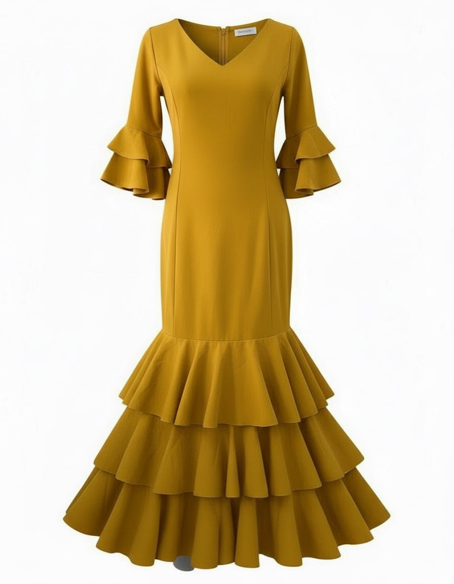 TRAJE FLAMENCA MOSTAZA EMMA WU DESIGN X FLAMENCA 4794