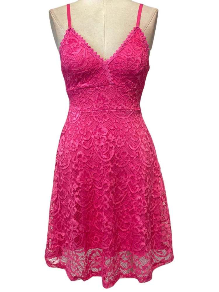 VESTIDO CORTO FUCSIA 3685