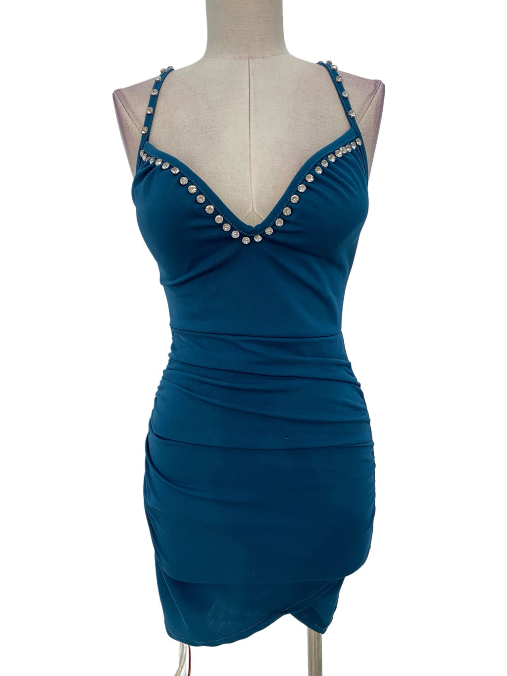 VESTIDO CORTO AZUL PETRÓLEO 23644