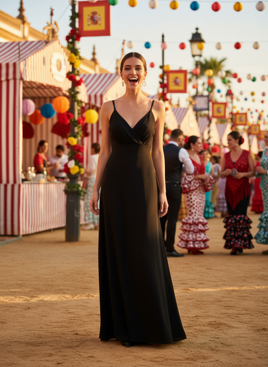 LONG BLACK DRESS 9937