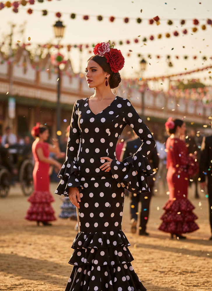 TRAJE FLAMENCA NEGRO EMMA WU DESIGN X FLAMENCA M21041