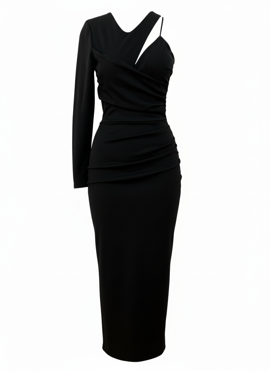 LONG BLACK DRESS 23022