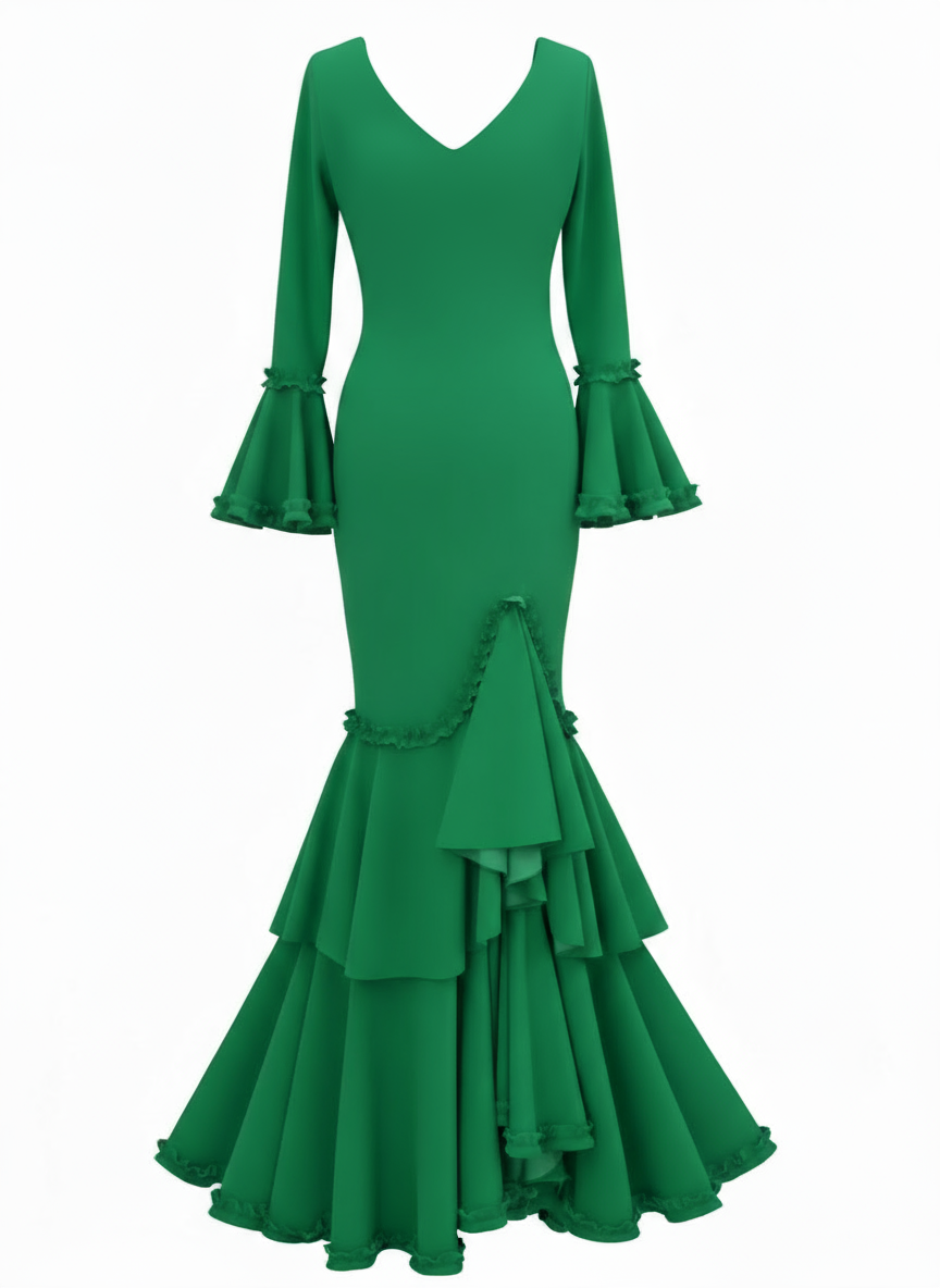 TRAJE FLAMENCA VERDE ANDALUCÍA EMMA WU DESIGN X FLAMENCA EM229