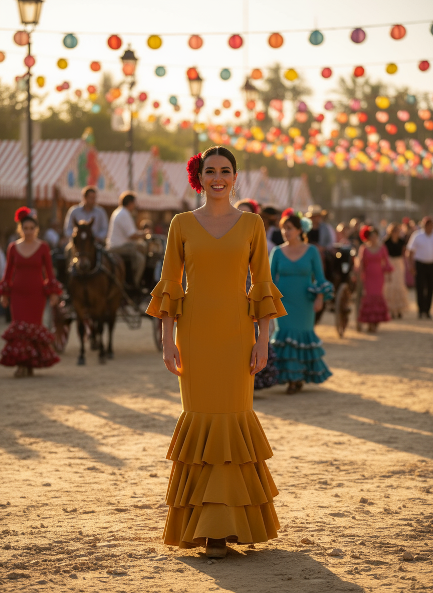 TRAJE FLAMENCA MOSTAZA EMMA WU DESIGN X FLAMENCA 4794