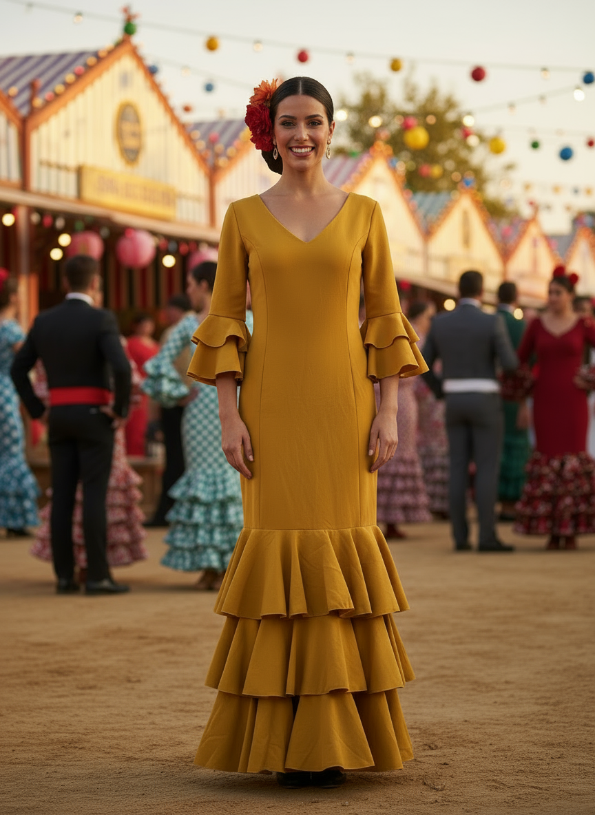 TRAJE FLAMENCA MOSTAZA EMMA WU DESIGN X FLAMENCA 4794