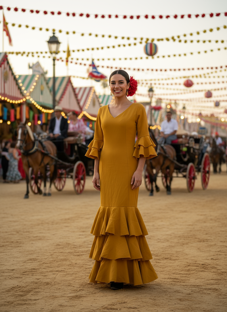 TRAJE FLAMENCA MOSTAZA EMMA WU DESIGN X FLAMENCA 4794