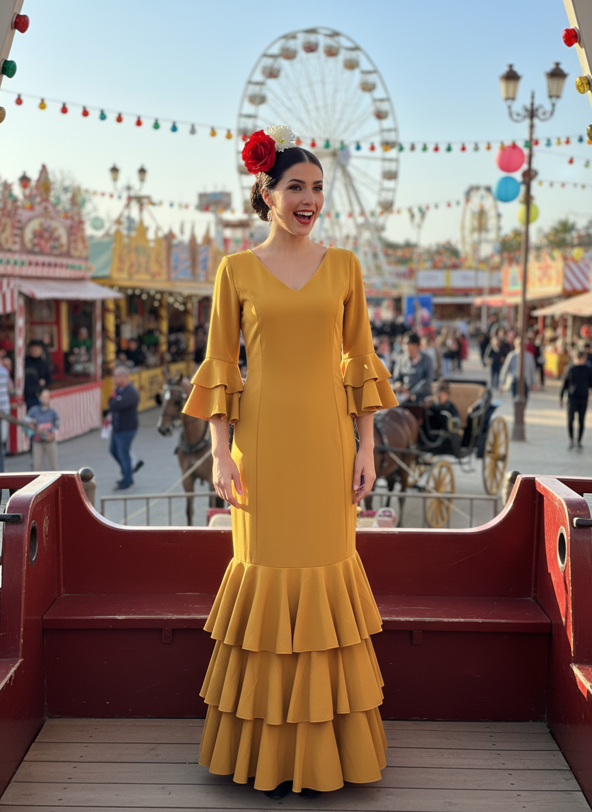 TRAJE FLAMENCA MOSTAZA EMMA WU DESIGN X FLAMENCA 4794