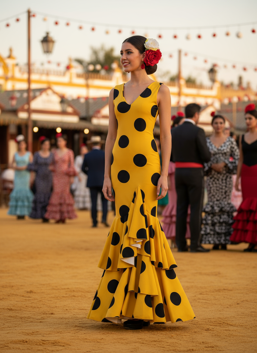 TRAJE FLAMENCA MOSTAZA EMMA WU DESIGN X FLAMENCA G0492