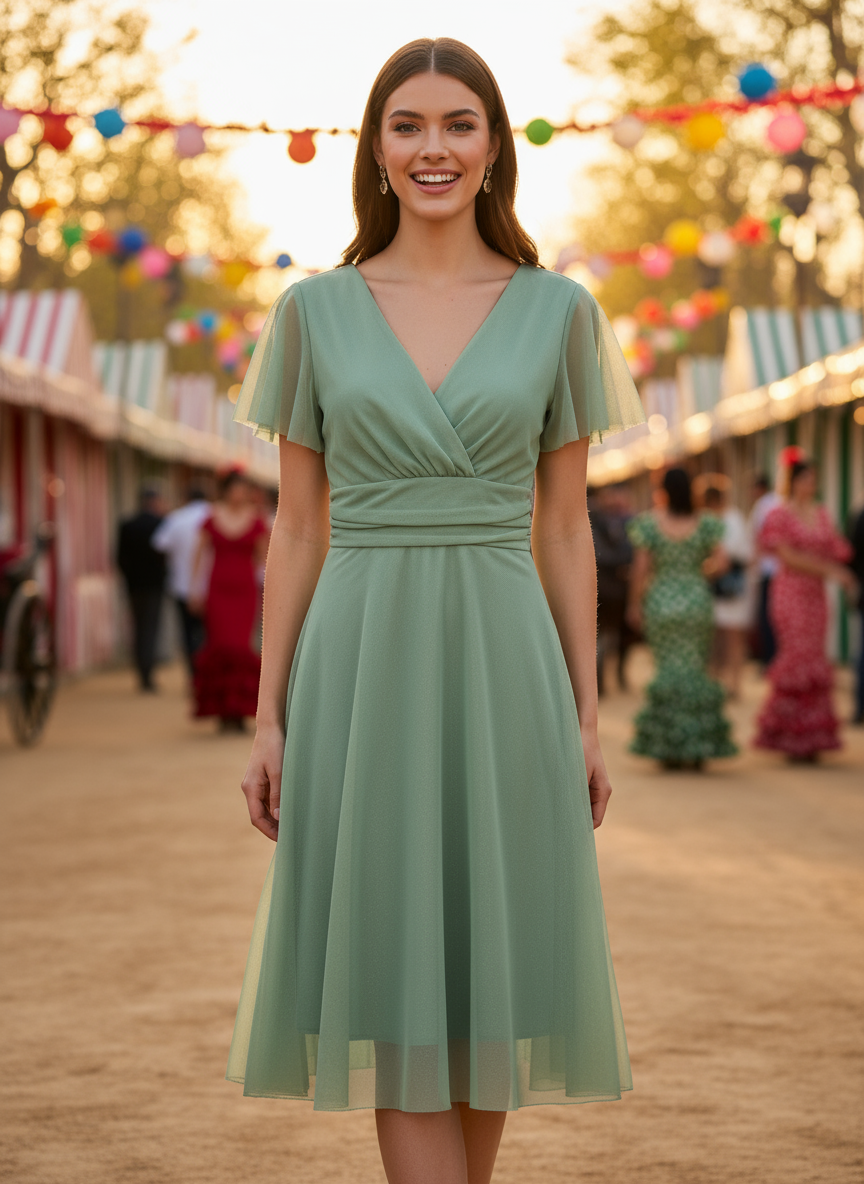 SHORT GREEN DRESS 5190