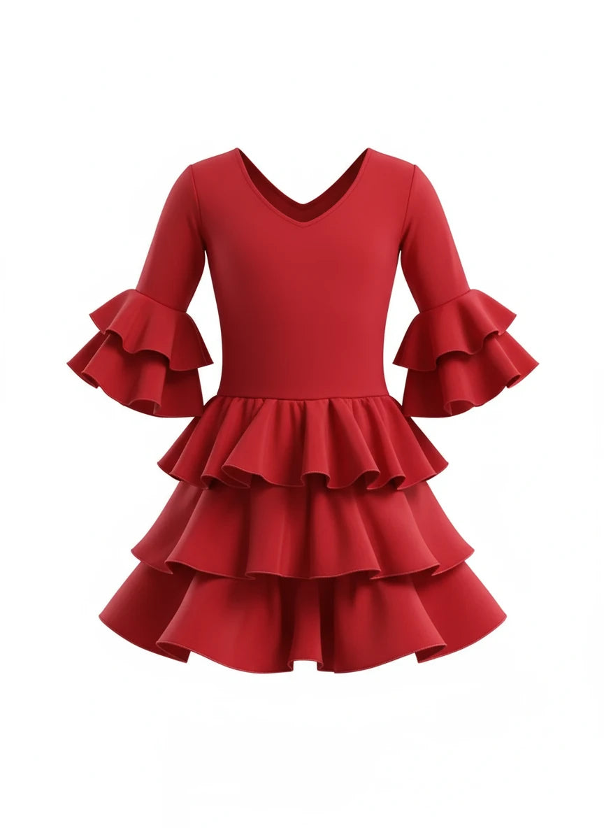 TRAJE FLAMENCA DE NIÑA  ROJO 221120-1