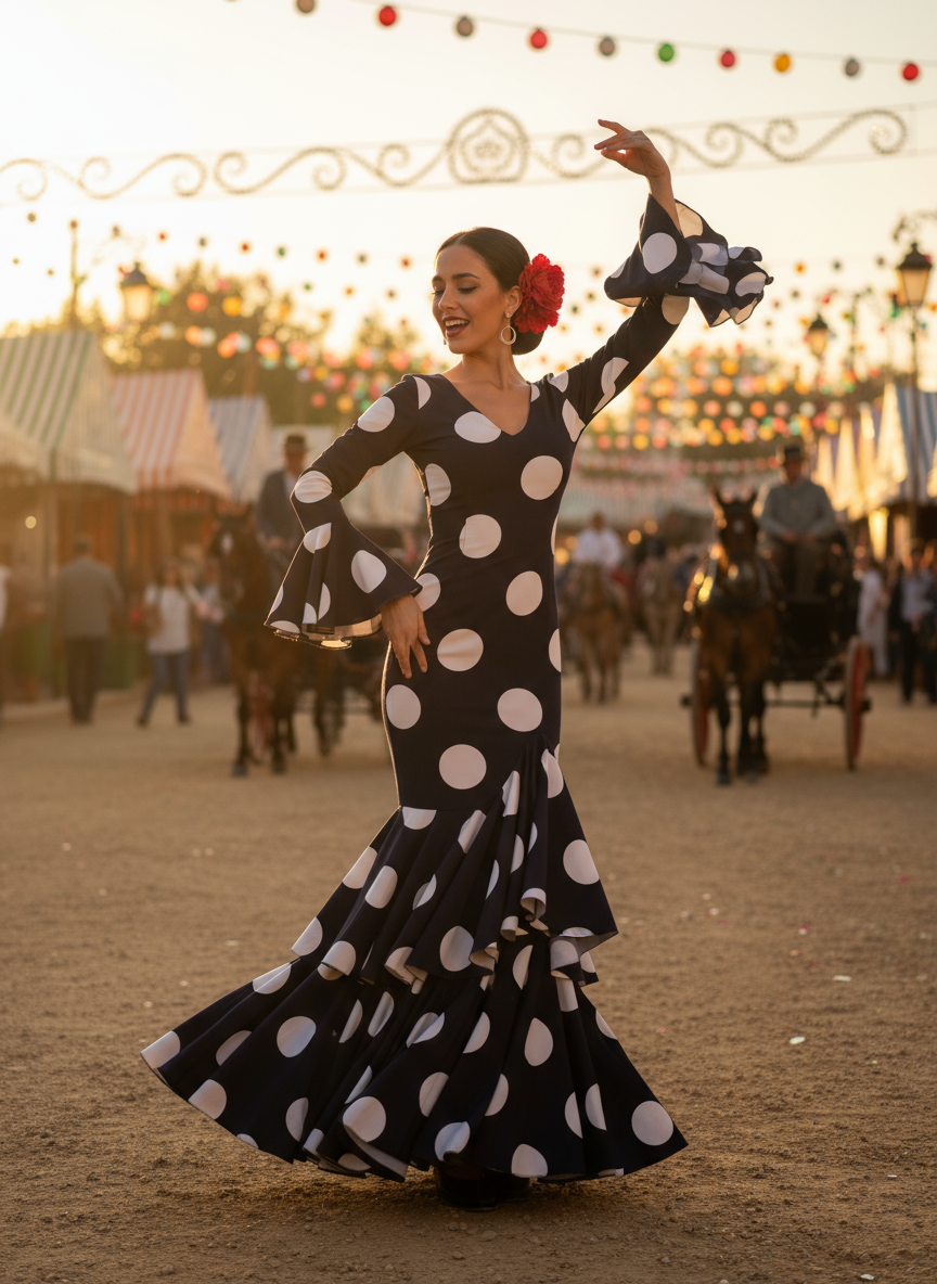 TRAJE FLAMENCA NEGRO EMMA WU DESIGN X FLAMENCA G0491