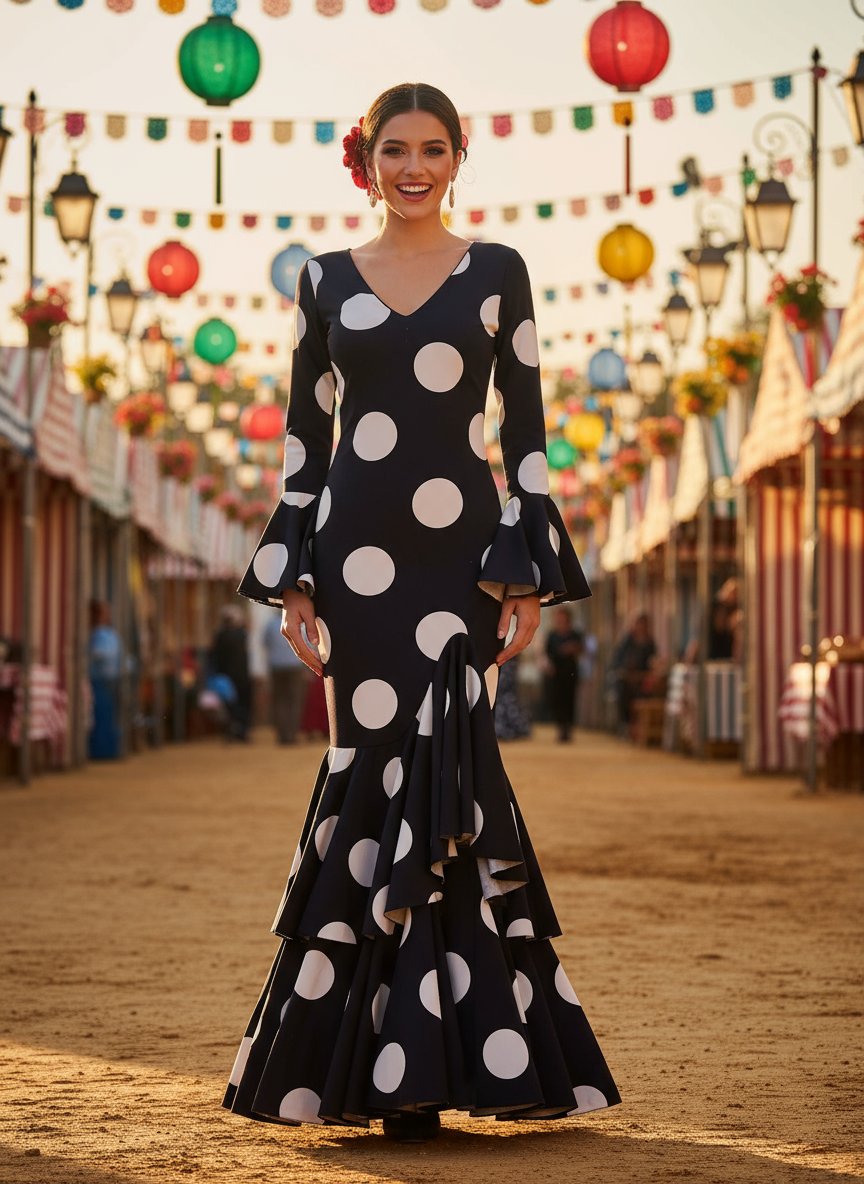 TRAJE FLAMENCA NEGRO EMMA WU DESIGN X FLAMENCA G0491