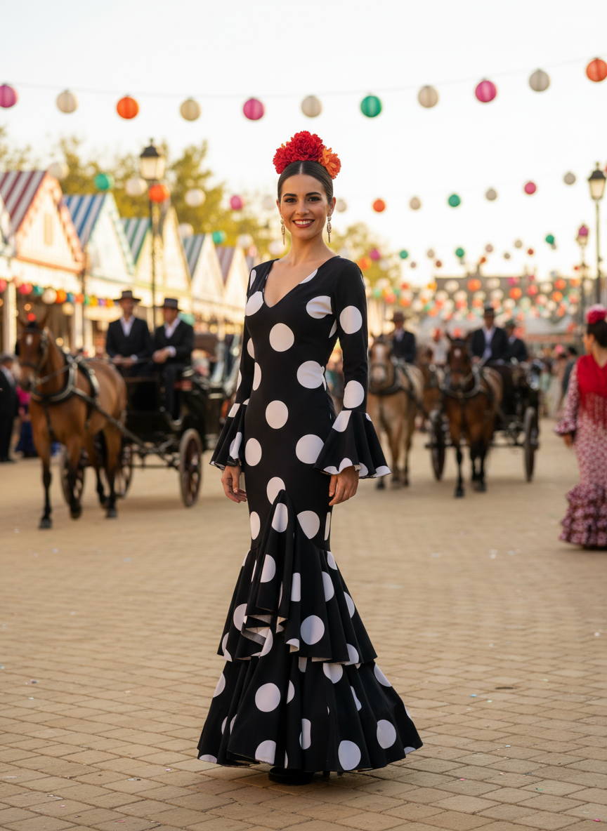 TRAJE FLAMENCA NEGRO EMMA WU DESIGN X FLAMENCA G0491