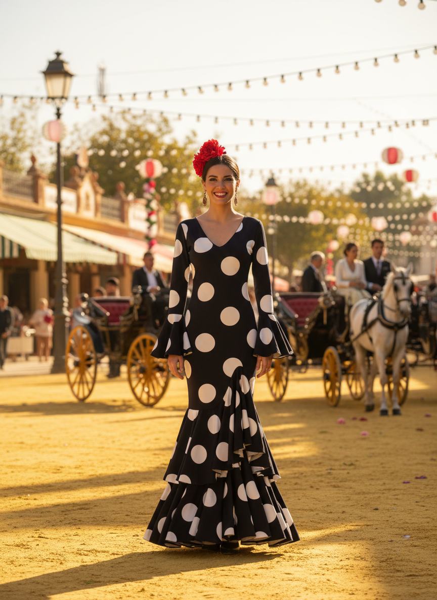 TRAJE FLAMENCA NEGRO EMMA WU DESIGN X FLAMENCA G0491