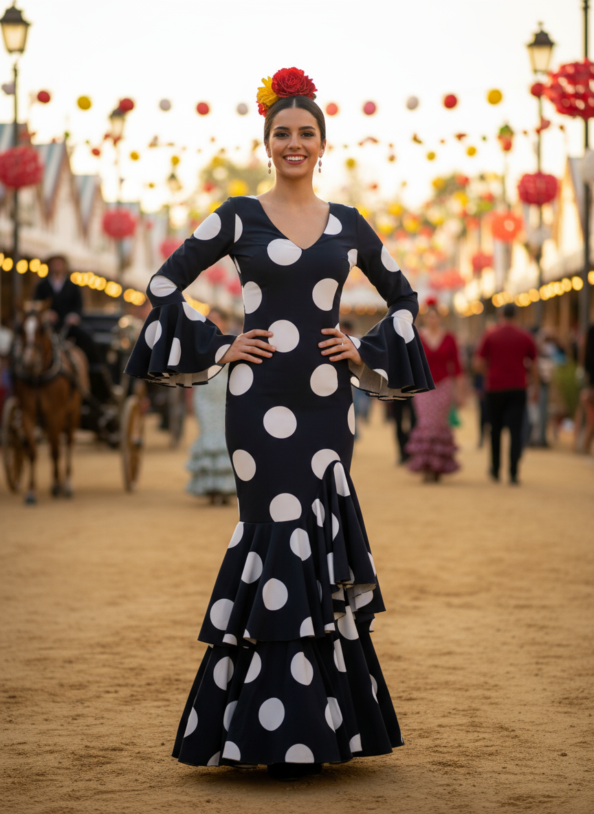 TRAJE FLAMENCA NEGRO EMMA WU DESIGN X FLAMENCA G0491