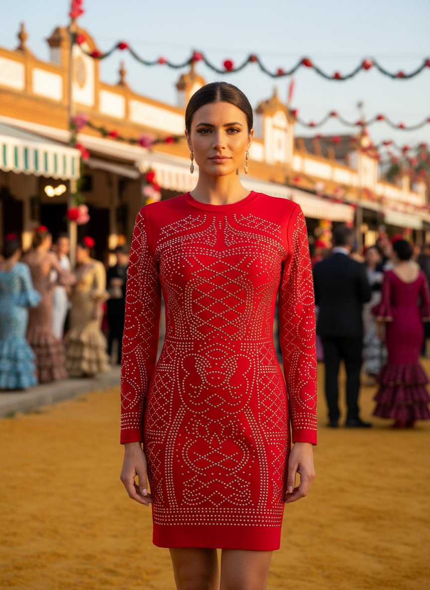 SHORT RED DRESS 5038