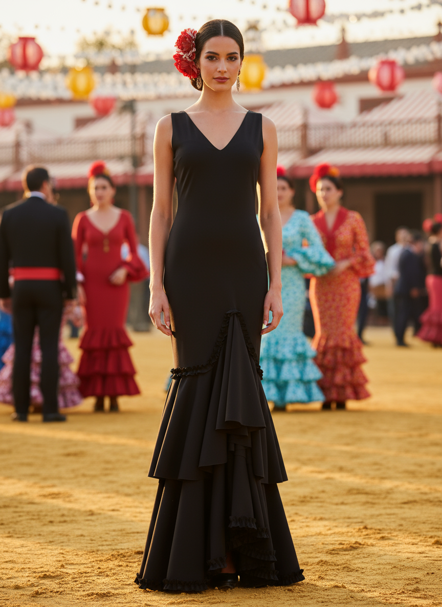 TRAJE FLAMENCA NEGRO EMMA WU DESIGN X FLAMENCA 0492