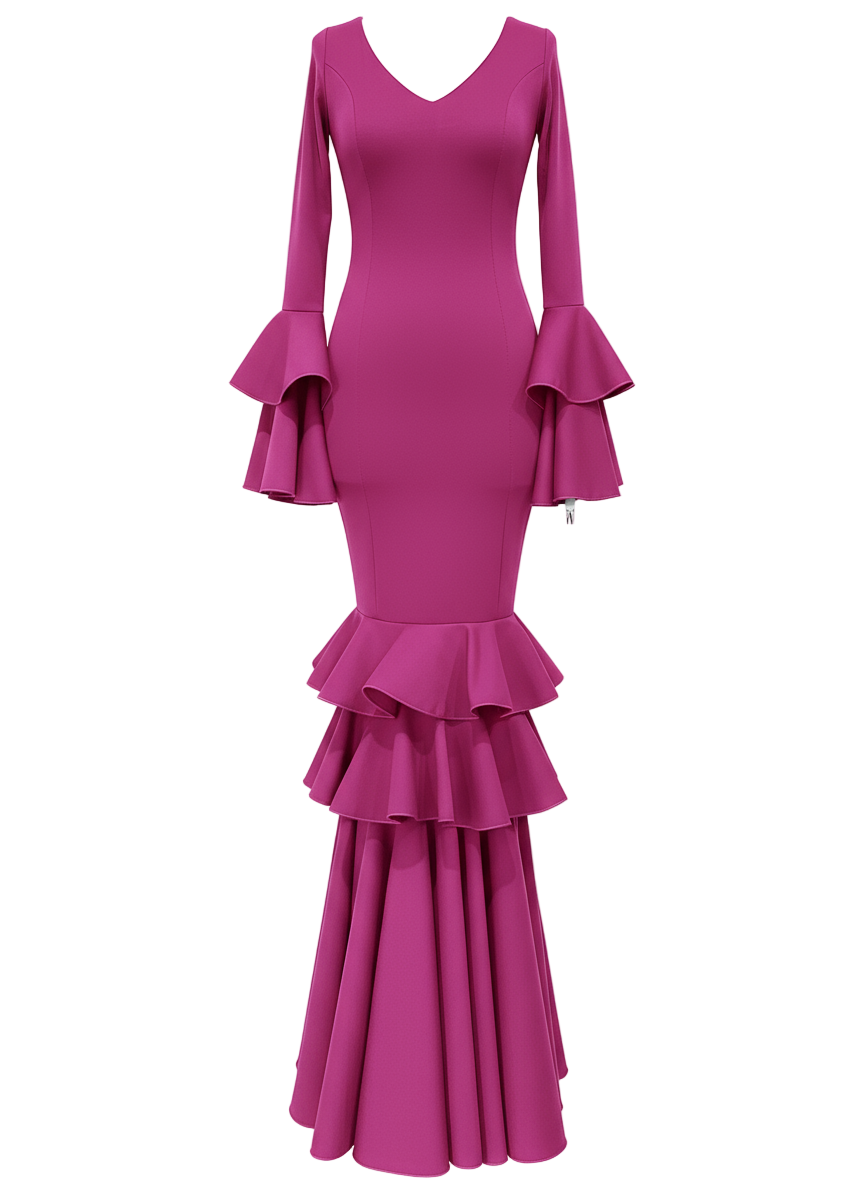 TRAJE FLAMENCA BERENJENA EMMA WU DESIGN X FLAMENCA 21041