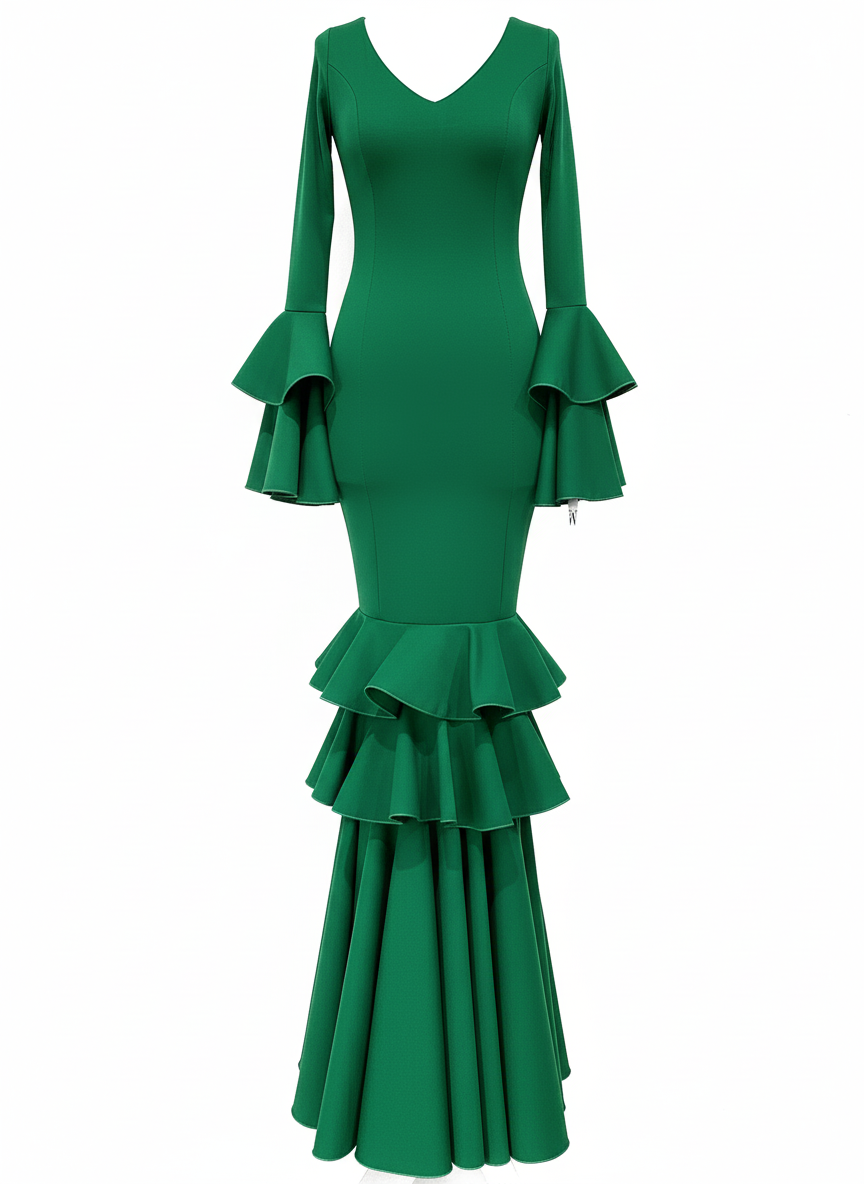 TRAJE FLAMENCA VERDE ANDALUCÍA EMMA WU DESIGN X FLAMENCA 21042