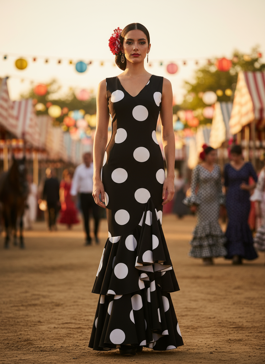 TRAJE FLAMENCA NEGRO EMMA WU DESIGN X FLAMENCA G0492