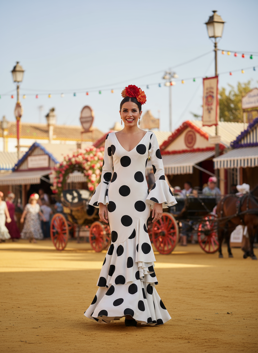 TRAJE FLAMENCA BLANCO EMMA WU DESIGN X FLAMENCA G0491