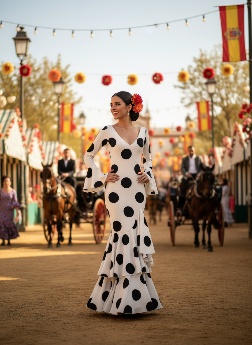 TRAJE FLAMENCA BLANCO EMMA WU DESIGN X FLAMENCA G0491