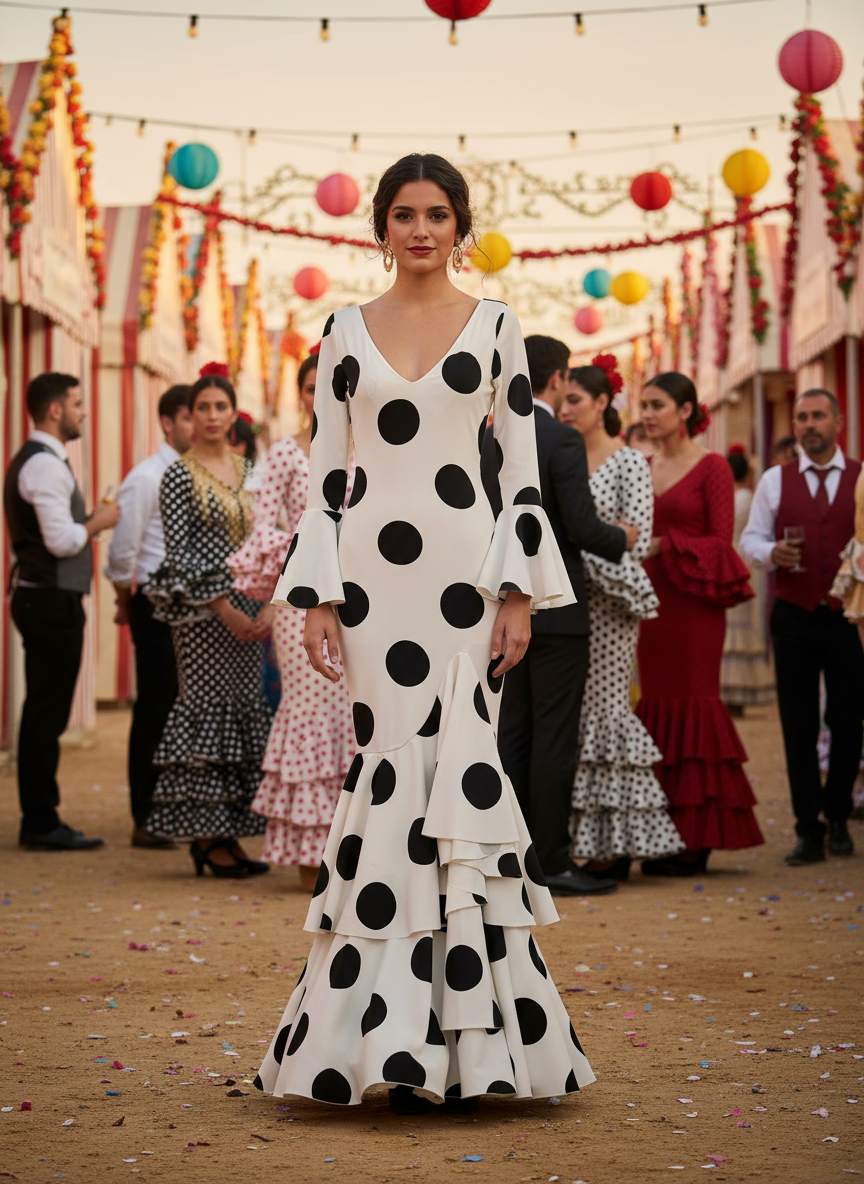 TRAJE FLAMENCA BLANCO EMMA WU DESIGN X FLAMENCA G0491