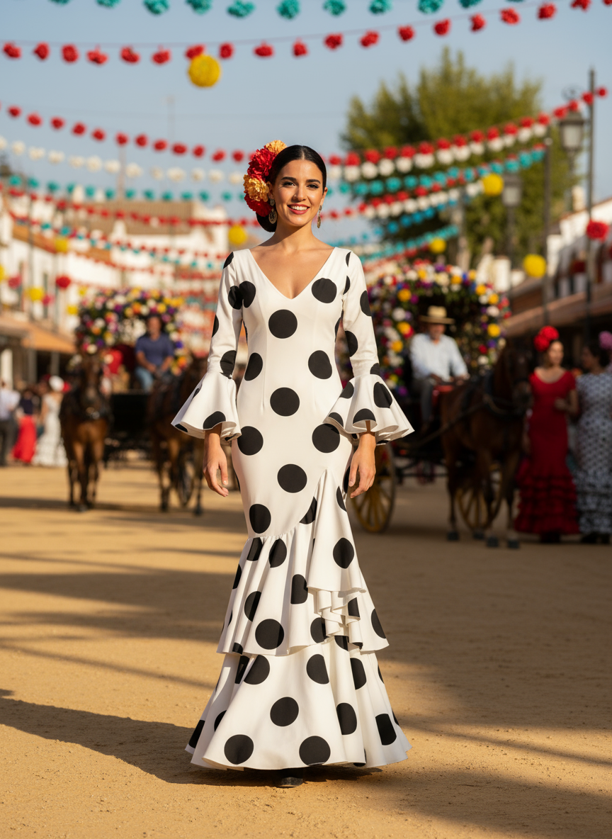 TRAJE FLAMENCA BLANCO EMMA WU DESIGN X FLAMENCA G0491