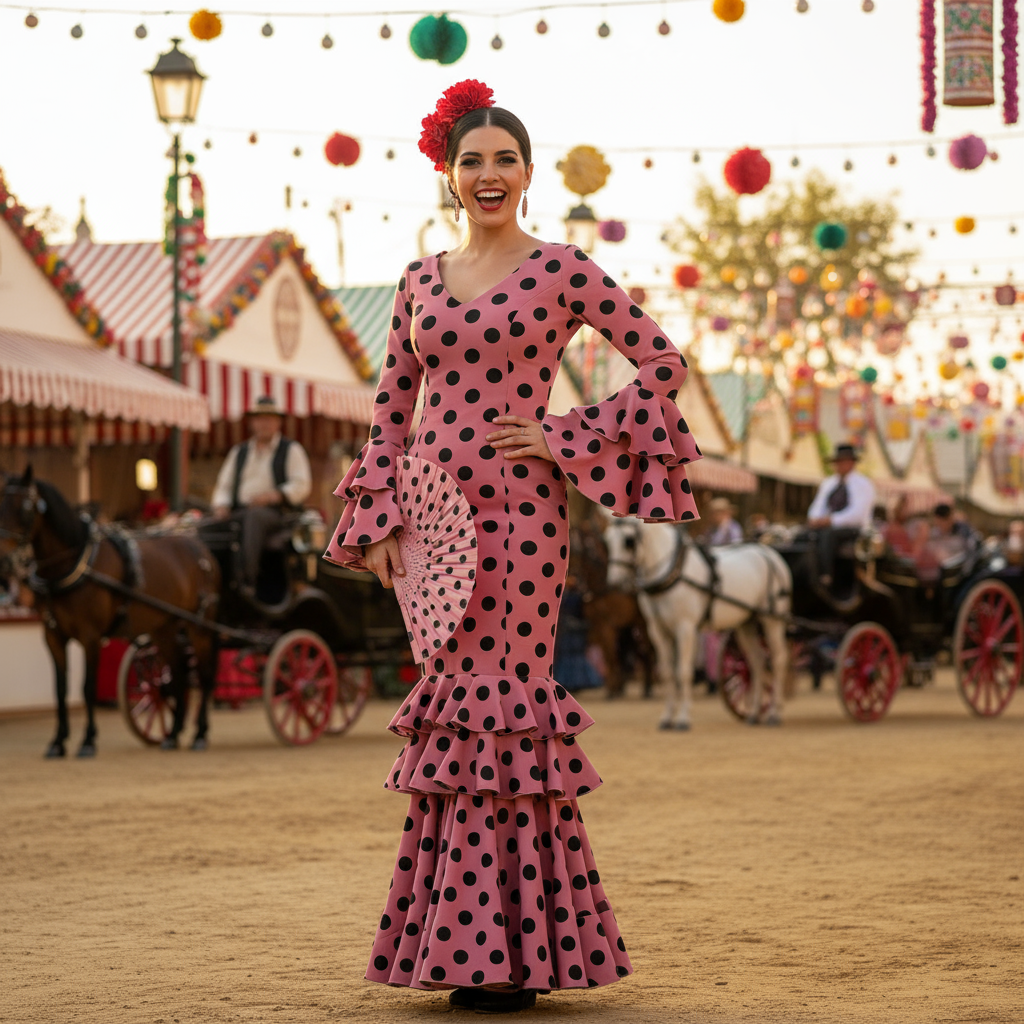 TRAJE FLAMENCA ROSA MALVA EMMA WU DESIGN X FLAMENCA M0485