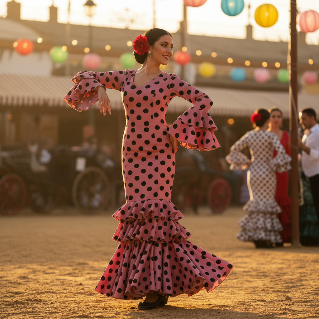 TRAJE FLAMENCA ROSA MALVA EMMA WU DESIGN X FLAMENCA M0485