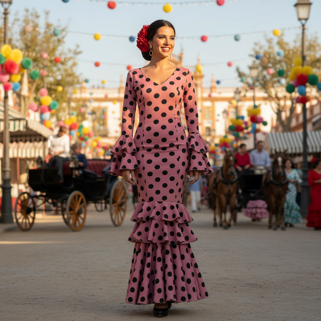 TRAJE FLAMENCA ROSA MALVA EMMA WU DESIGN X FLAMENCA M0485