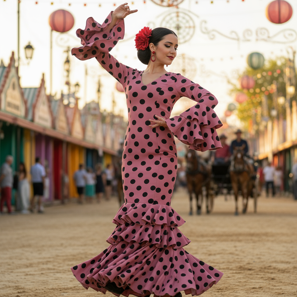 TRAJE FLAMENCA ROSA MALVA EMMA WU DESIGN X FLAMENCA M0485