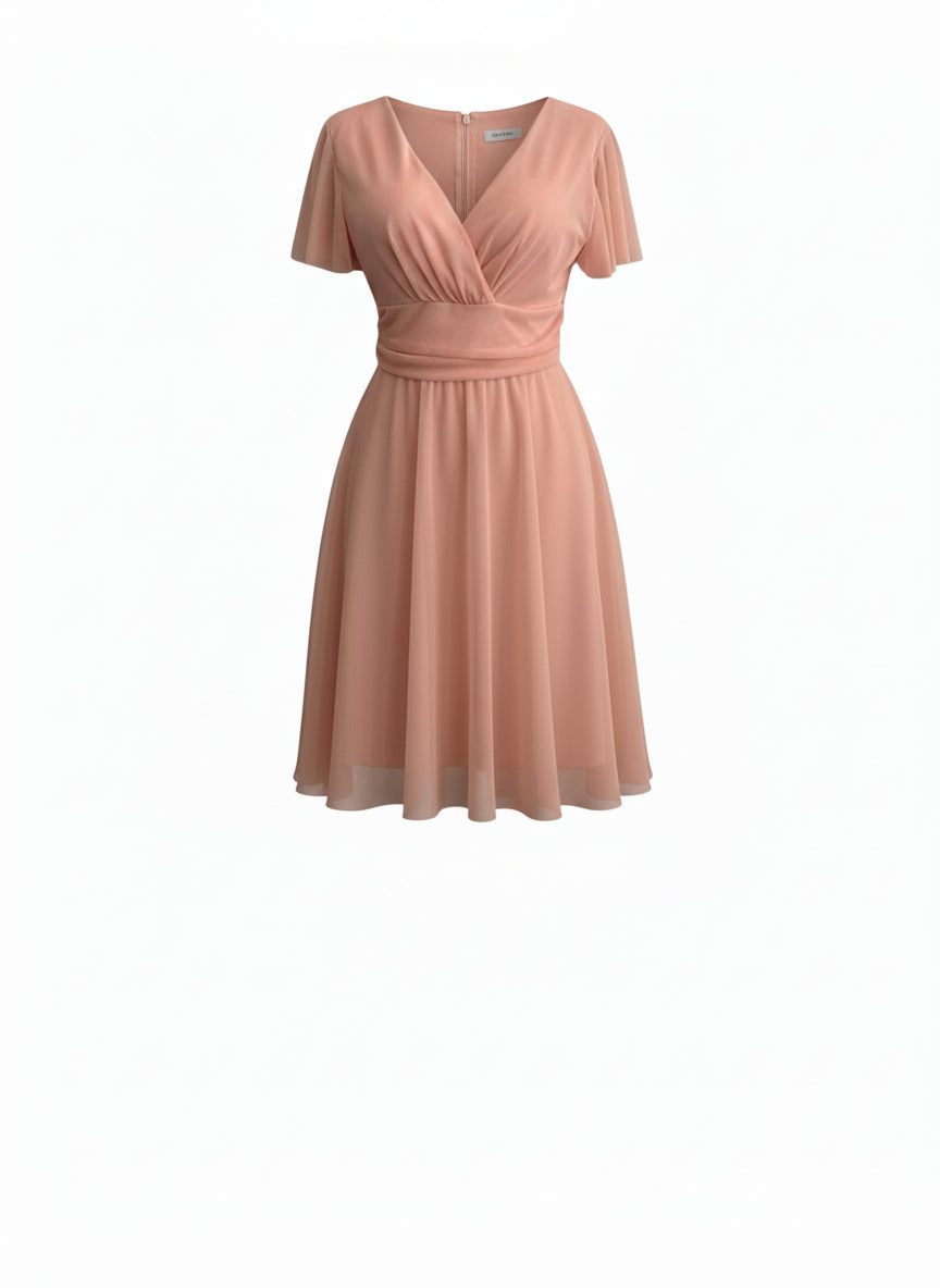 SHORT MAUVE PINK DRESS 5190
