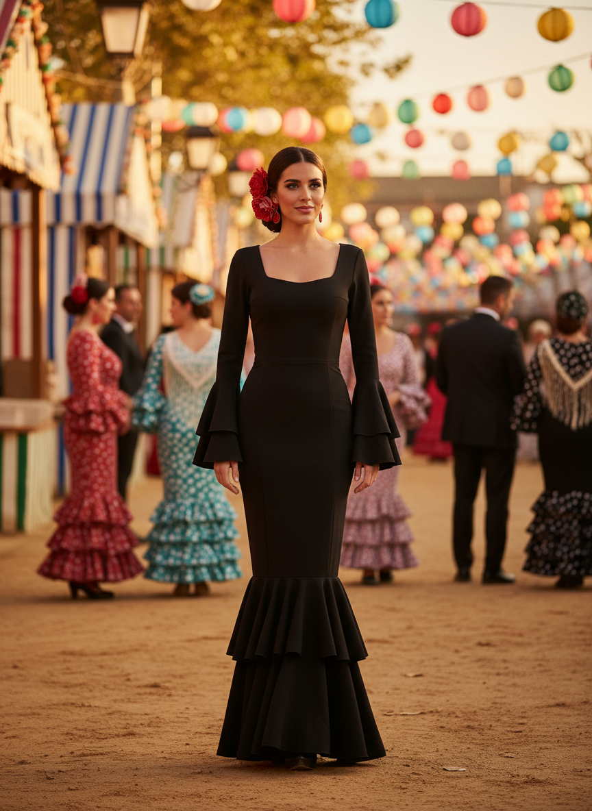 TRAJE FLAMENCA NEGRO EMMA WU DESIGN X FLAMENCA 0212