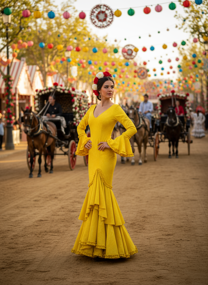 TRAJE FLAMENCA AMARILLO EMMA WU DESIGN X FLAMENCA EM229