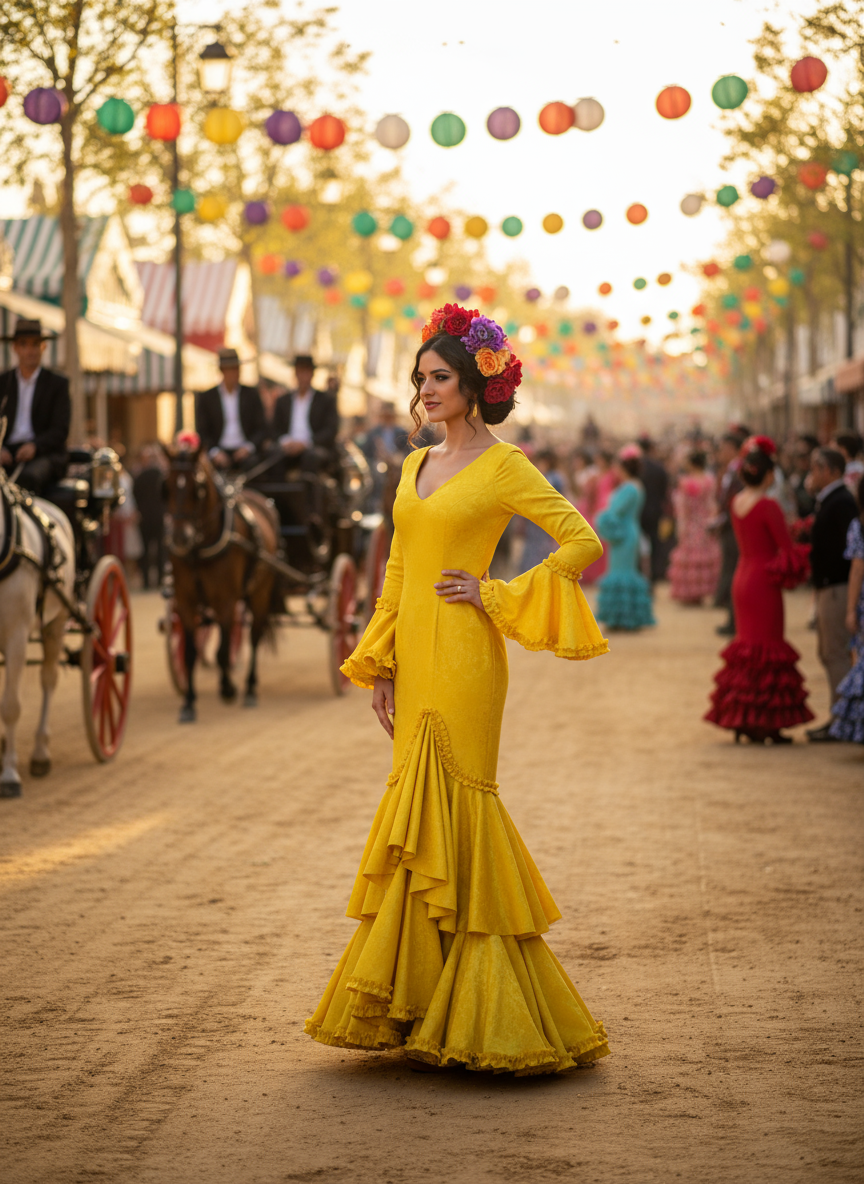 TRAJE FLAMENCA AMARILLO EMMA WU DESIGN X FLAMENCA EM229