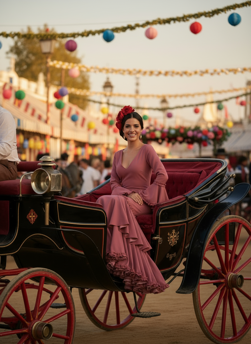 TRAJE FLAMENCA ROSA MALVA EMMA WU DESIGN X FLAMENCA 0490