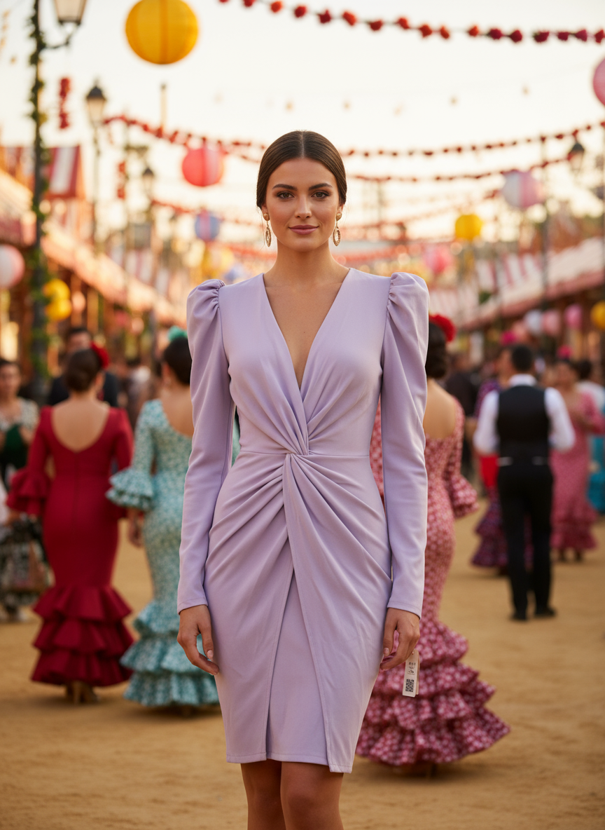 SHORT DRESS LILAC MAUVE 23117