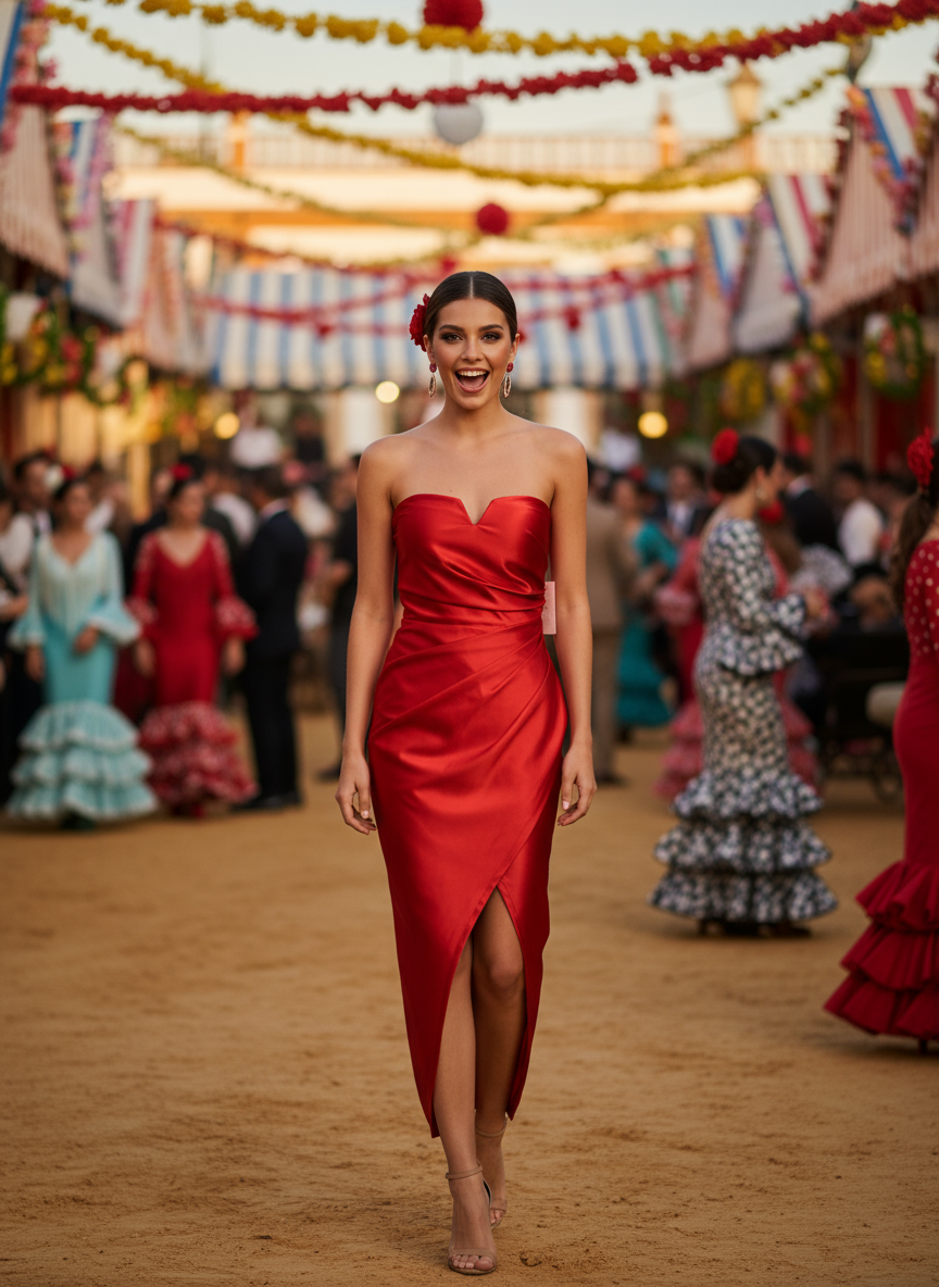 SHORT RED DRESS 25028