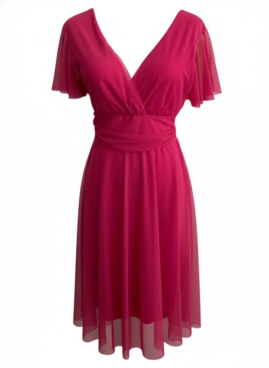 VESTIDO CORTO FUCSIA 5190