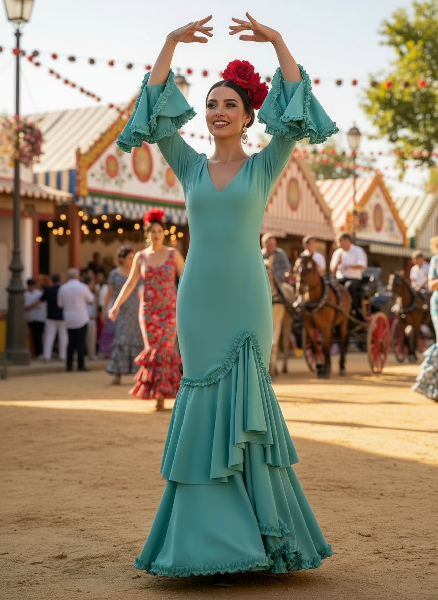 TRAJE FLAMENCA VERDE QUIRÓFANO EMMA WU DESIGN X FLAMENCA 0490