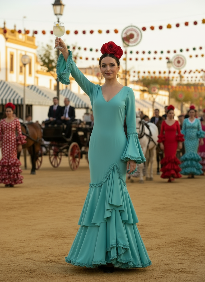 TRAJE FLAMENCA VERDE QUIRÓFANO EMMA WU DESIGN X FLAMENCA 0490