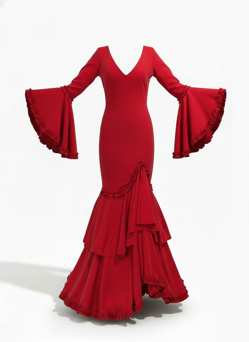 TRAJE FLAMENCA ROJO EMMA WU DESIGN X FLAMENCA 0491