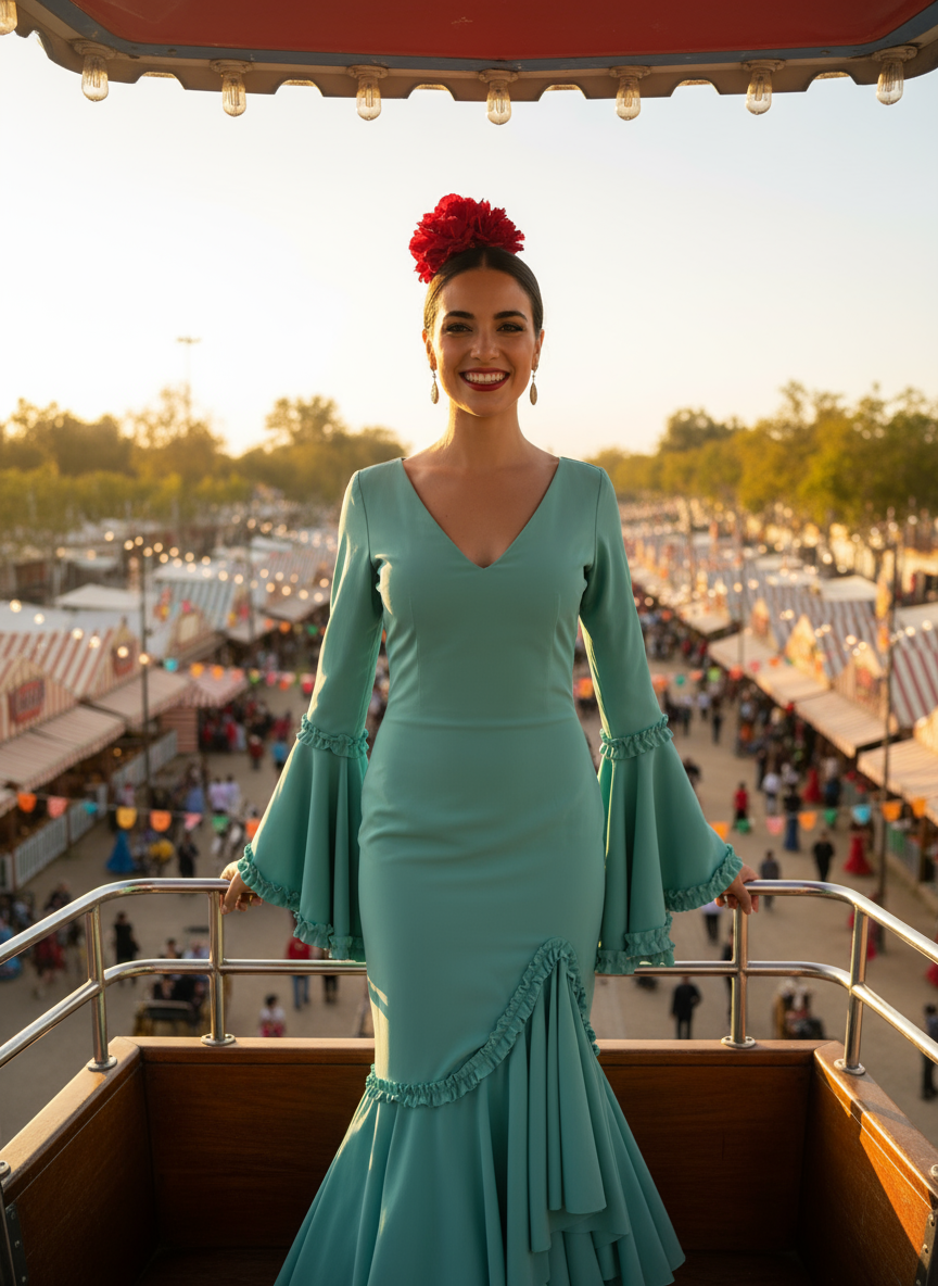 TRAJE FLAMENCA VERDE QUIRÓFANO EMMA WU DESIGN X FLAMENCA 0490