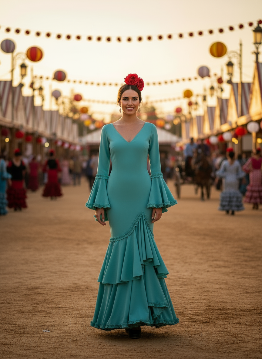 TRAJE FLAMENCA VERDE QUIRÓFANO EMMA WU DESIGN X FLAMENCA 0490