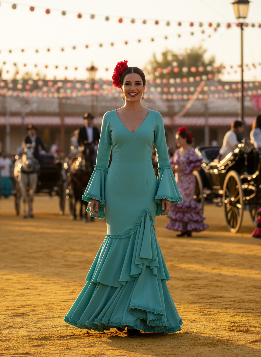 TRAJE FLAMENCA VERDE QUIRÓFANO EMMA WU DESIGN X FLAMENCA 0490