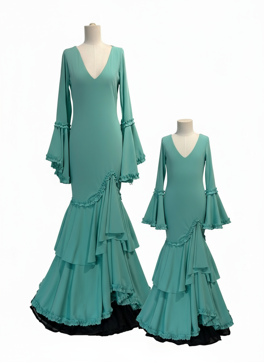 TRAJE FLAMENCA VERDE QUIRÓFANO EMMA WU DESIGN X FLAMENCA 0490