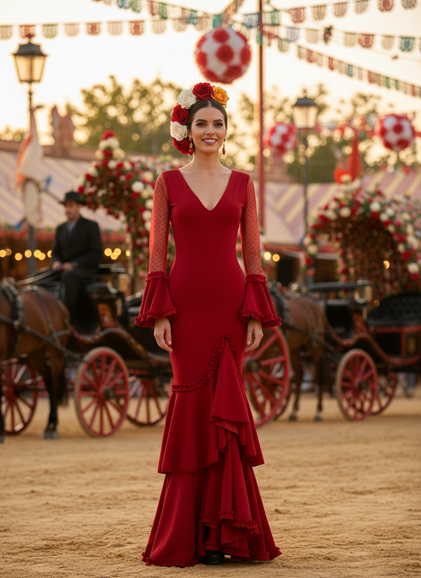 TRAJE FLAMENCA ROJO EMMA WU DESIGN X FLAMENCA EM223