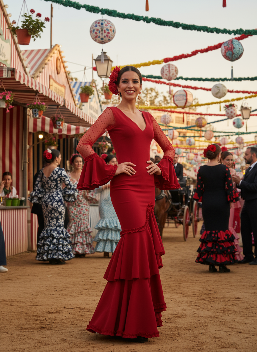 TRAJE FLAMENCA ROJO EMMA WU DESIGN X FLAMENCA EM223