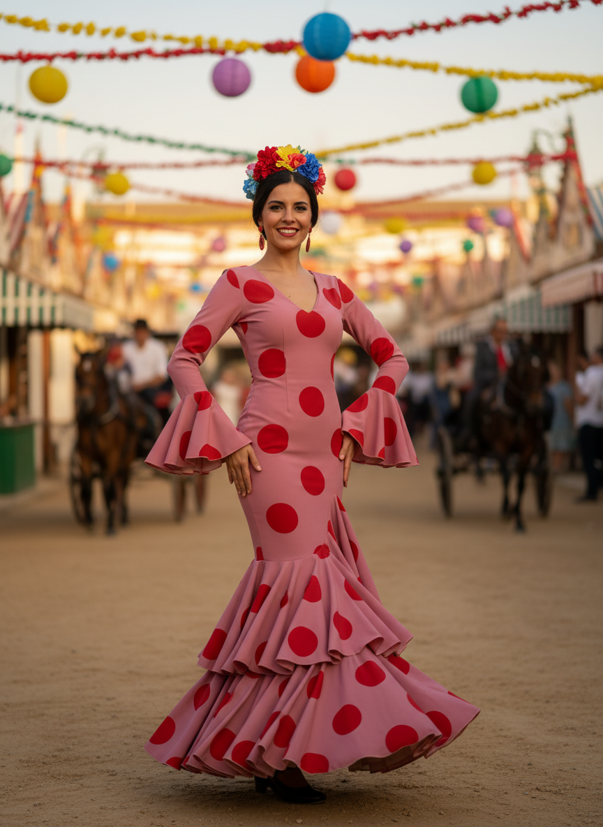 TRAJE FLAMENCA ROSA MALVA EMMA WU DESIGN X FLAMENCA G0491